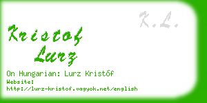 kristof lurz business card
